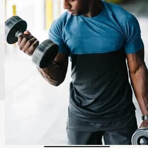 Zyia Activewear Men's Teal Camo Block Adventure Split Tee Shirt Size XL